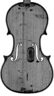  CT scan of the front plate of the original Stradivari Betts violin.