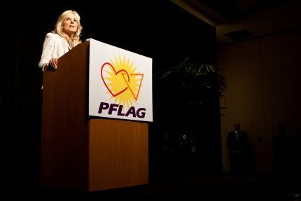 Dr. Jill Biden speaks at the 2011 PFLAG National Convention, Alexandria, VA, Nov. 4, 2011. (Photo courtesy of PFLAG National)
