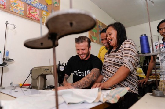 Goodwill Ambassador for UNICEF David Beckham in Manila, Philippines