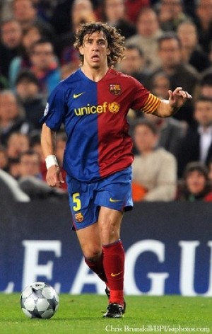 Soccer star Carles Puyol, Barcelona footballer