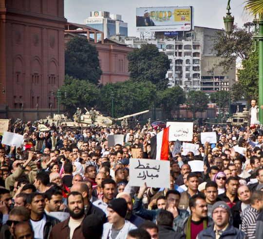 Protesters in Cairo, Egypt