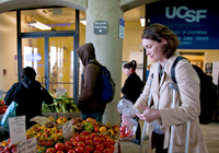 In 2008, UCSF introduced the Farmers’ Market, which fits in well with campus efforts toward sustainability.