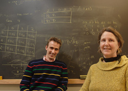 Faculty Nan Laird and Christoph Lange invent new statistical tools for gene analysis./ Photo Credit: Kent Dayton