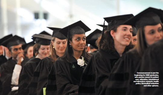 Commencement is just the beginning for HMS graduates, who pursue careers in patient care, education, translational and laboratory research, health policy, biomedical industries and other spheres.