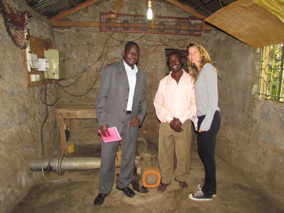 Gisele visits Hydro-power plant near Mt. Kenya.