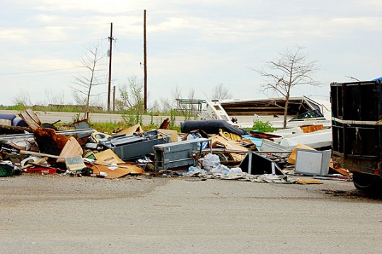 Photo courtesy of Flickr user Angie M. Photography/ Debris lingered just outside New Orleans in July 2006, almost a full year after Hurricane Katrina devastated the region.
