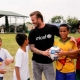 Soccer star David Beckham visits UNICEF-backed shelter in the Philippines
